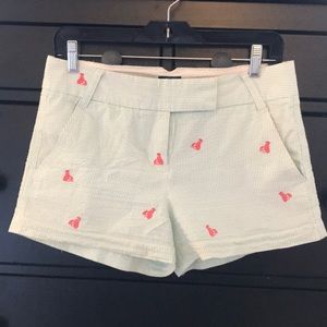 J. Crew Factory Lobster Seersucker Shorts